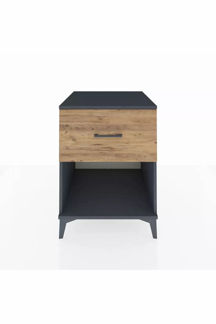 Chevet Kronos avec un tiroir unique Anthracite-Pin