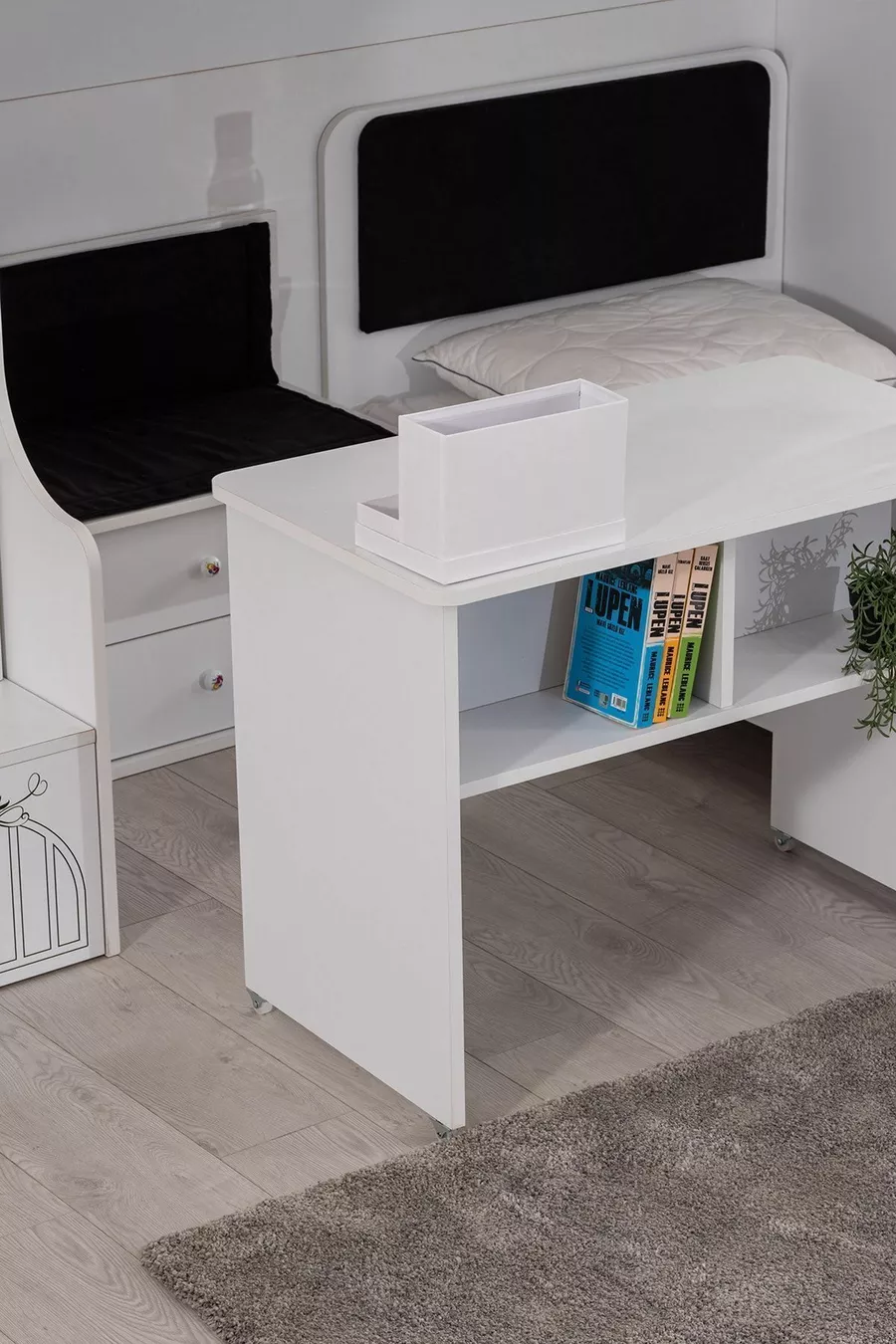 Lit superposé, lit superposé avec bureau intégré à Londres, 2 matelas Comfort