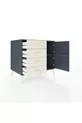 Commode Kronos à une étagère, 4 tiroirs, 2 portes Anthracite-Anthracite/Pierre de lune