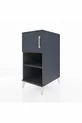 Table de chevet Kronos à 2 étagères avec 1 porte Anthracite-Anthracite