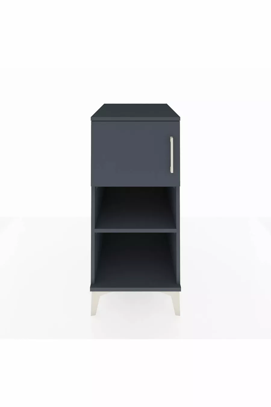 Table de chevet Kronos à 2 étagères avec 1 porte Anthracite-Anthracite