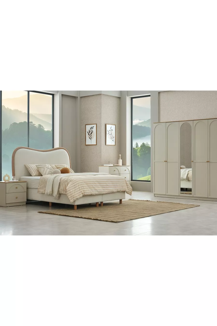 ENSEMBLE DE CHAMBRE À COUCHER CAPRA BOHÈME, 5 PORTES