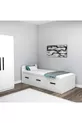 Lit Cadre Akser Blanc – Compatible avec Lit Simple, Lit Pour Jeune Avec Armoire