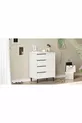Commode Bohème 4 tiroirs avec pieds en métal blanc -W