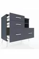 Commode Hyperion 2 étagères 4 tiroirs Anthracite-Anthracite