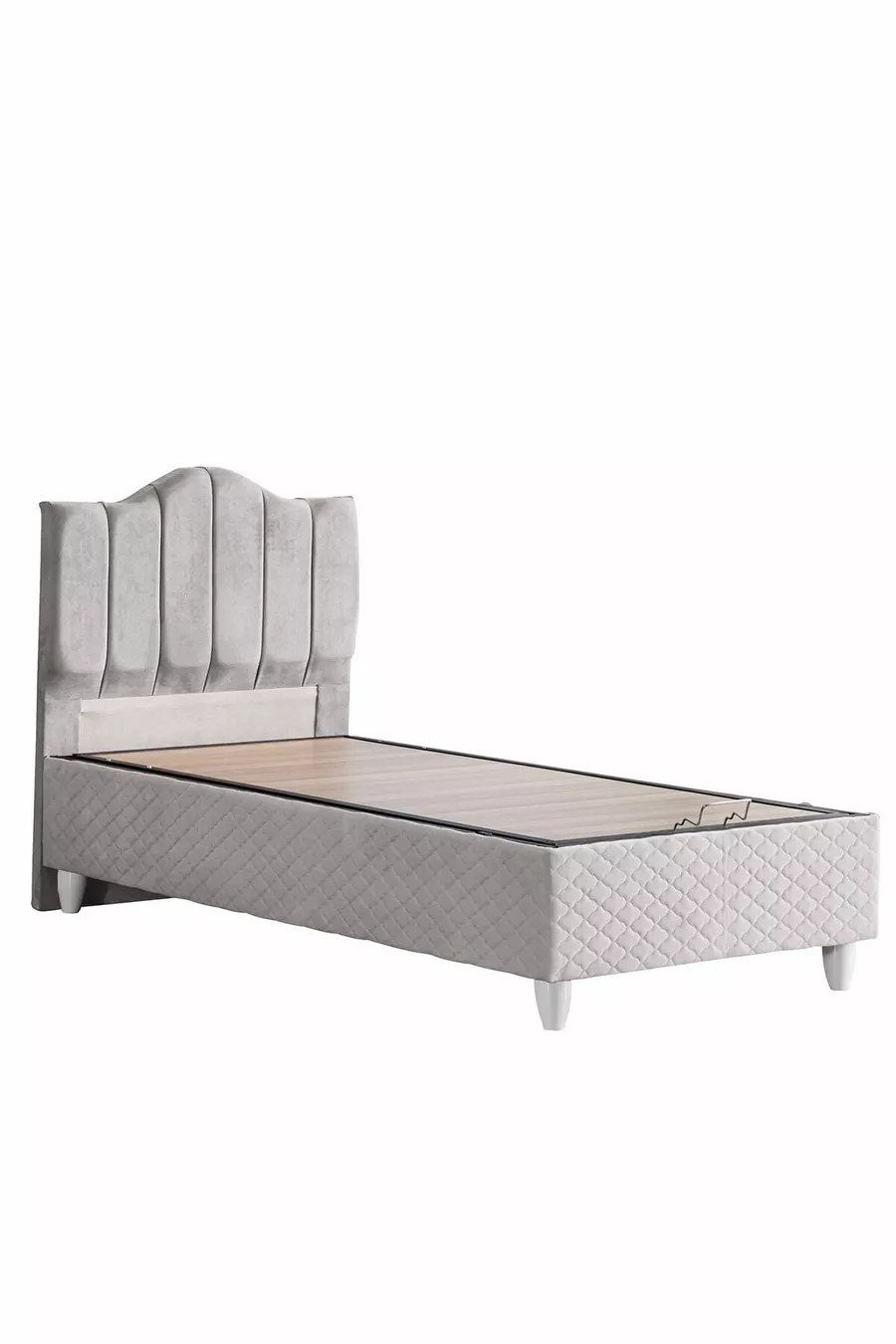Sommier, Ensemble Double Tendence, Tête de lit simple - Gris