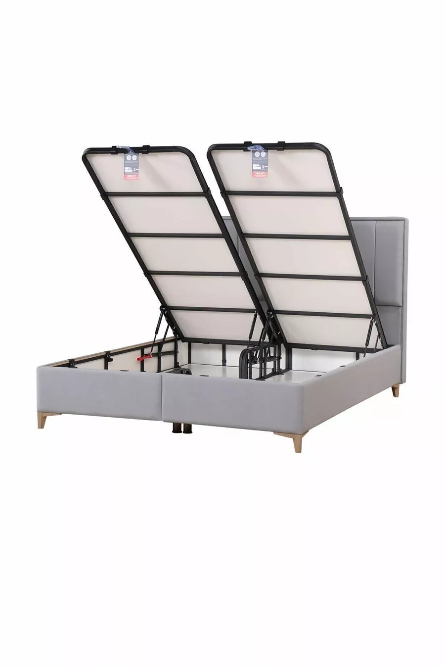 Lit coffre Gold Therapy gris (TÊTE DE LIT ET MATELAS NON INCLUS)