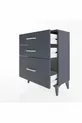 Chevet Arges 3 tiroirs Anthracite-Anthracite