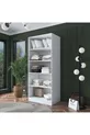 Armoire Rani  2 portes 4 étagères 5 compartiments blanc