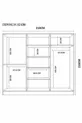 Armoire Gold Country avec miroir, 6 portes et 2 tiroirs
