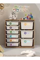 Armoire polyvalente Beyza avec 9 paniers et autocollants pour jouets