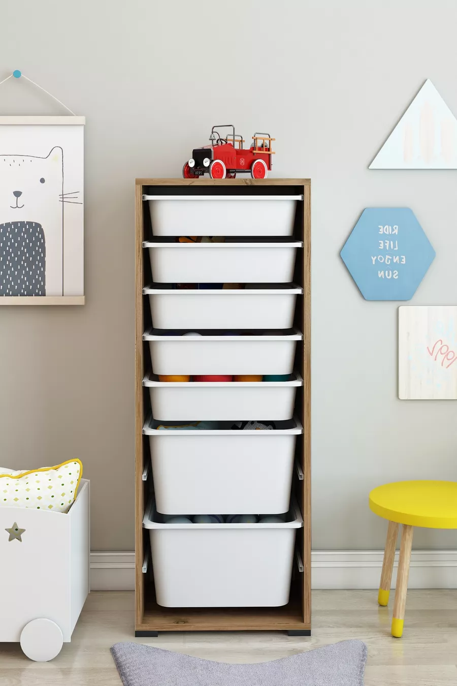 ARMOR 7 Armoire à Jouets avec 7 Compartiments Boîte de Rangement pour Jouets