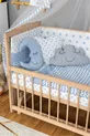 Berceau en bois à côté de maman Berceau biologique (sans peinture) - Ensemble de sommeil 3 oreillers + matelas Étoile bleue