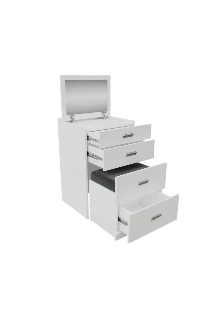 Merlin Mobilier Table de Maquillage Polyvalente avec 3 Tiroirs et Pouf Princesse