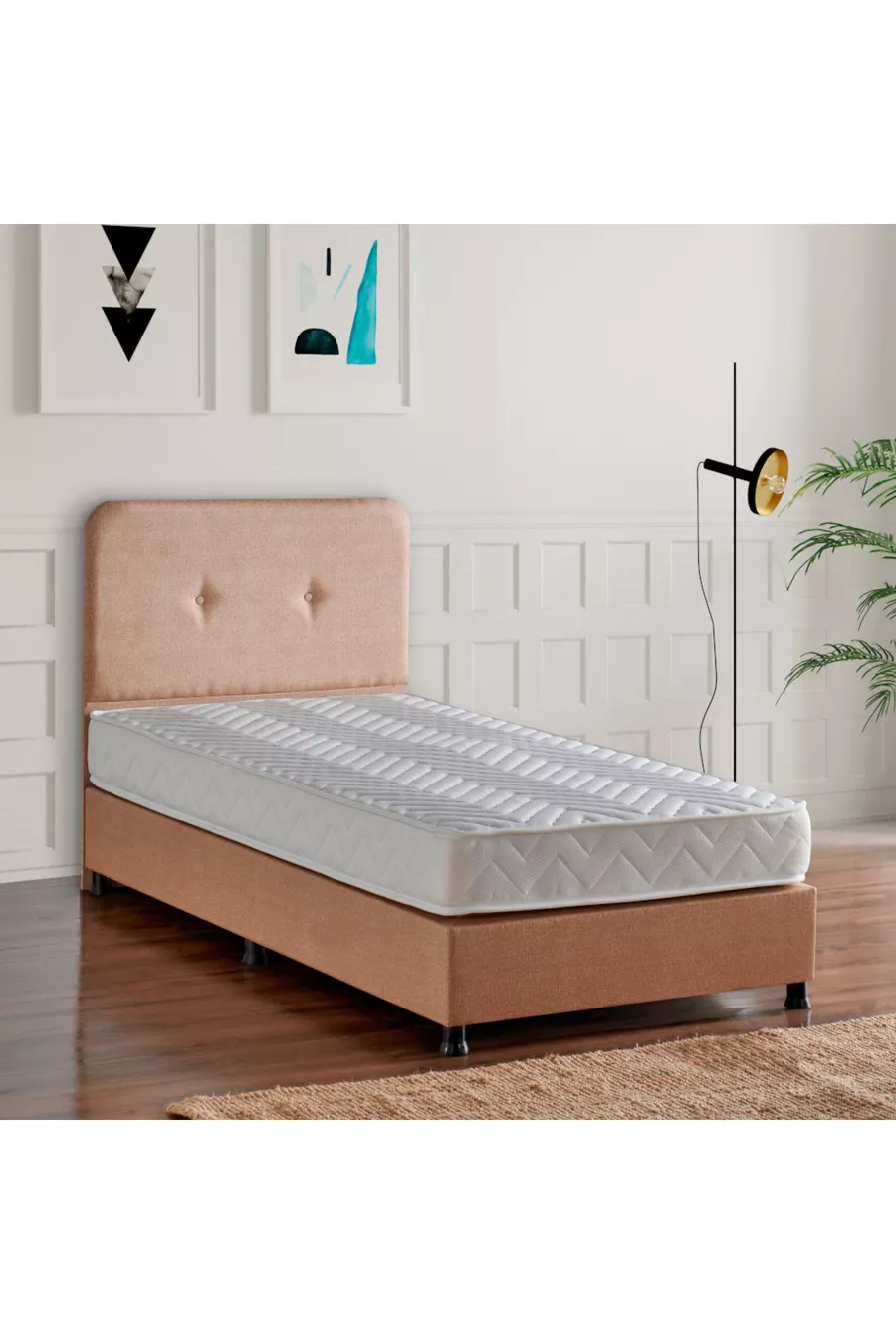 Ensemble Lit Niron Budget Cm Lit Sommier Tête de lit - Lit Orthopédique Ferme Simple, Sommier