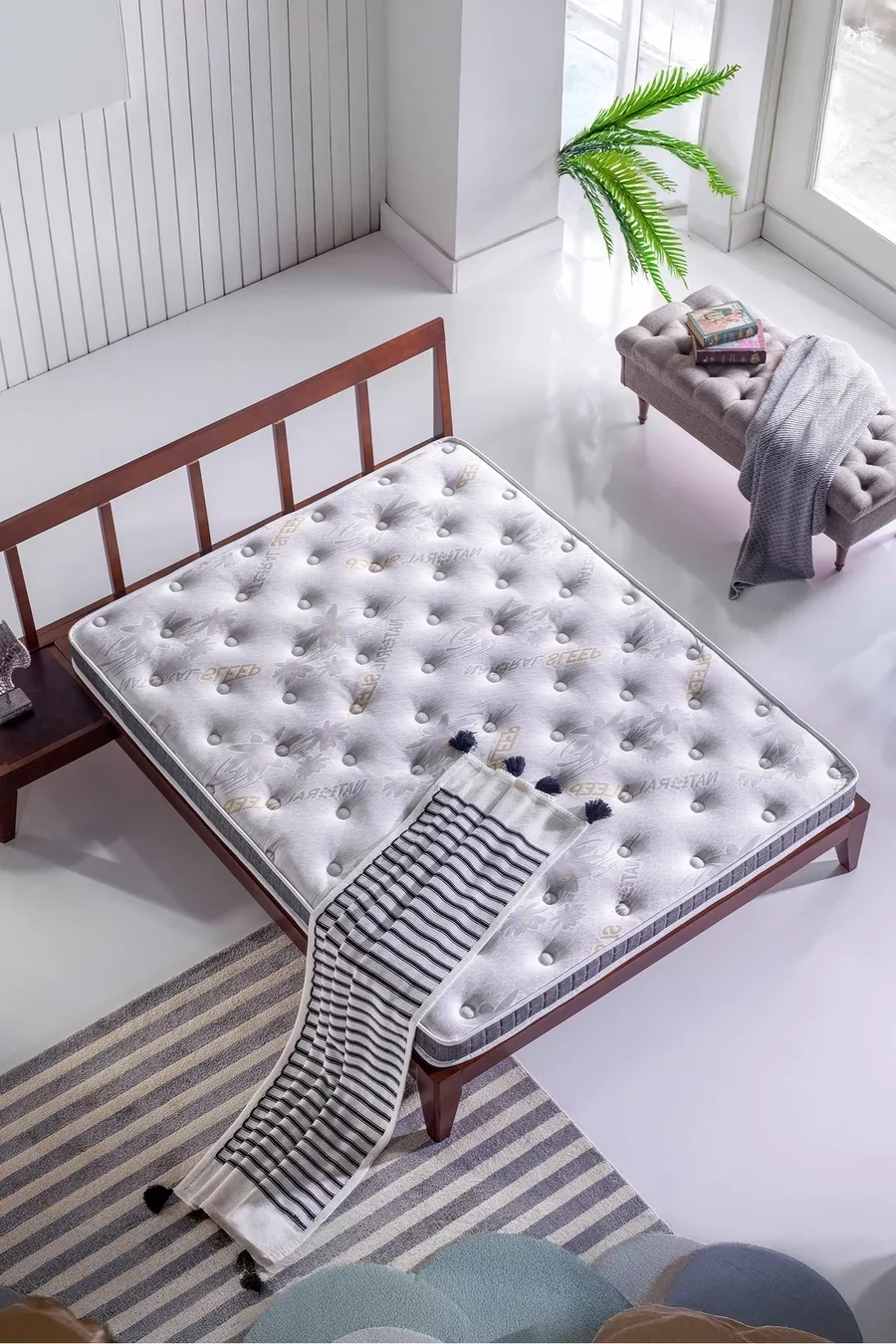 Protège-matelas orthopédique naturel complet, surmatelas, topper, protège-lit, lit pour bébé / 8 cm