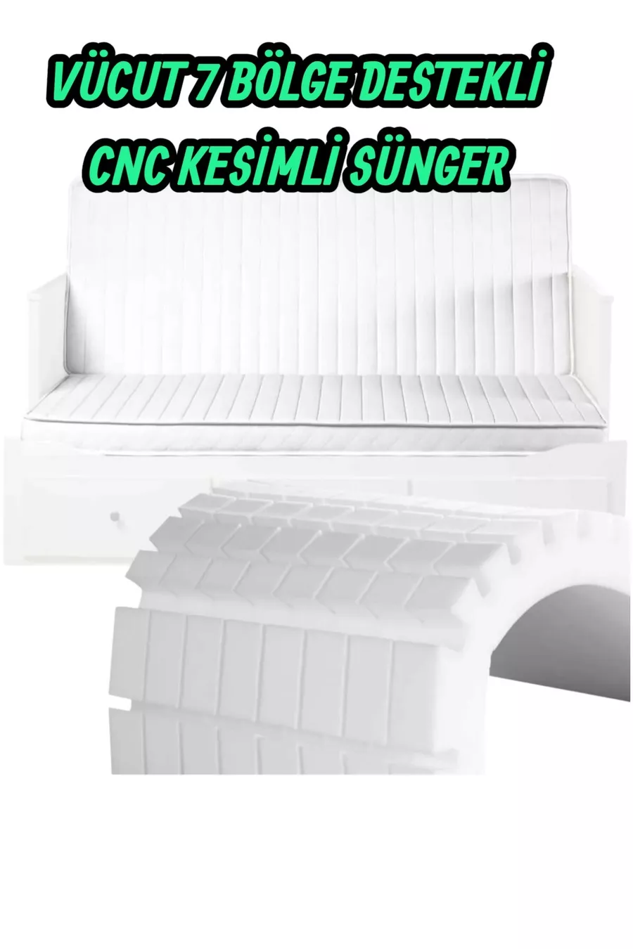 Compatible avec IKEA Hemnes, Brimnes, Flekke, Canapé | Matelas en mousse orthopédique pliable – |