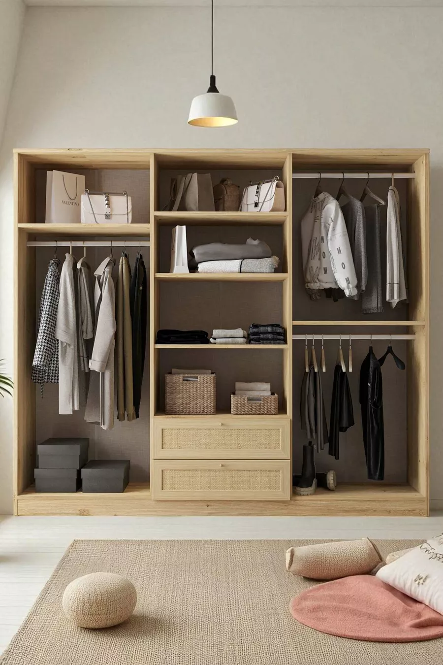 Armoire Baru à 6 portes et 2 tiroirs
