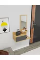 Console murale avec miroir et tiroirs Rozella, érable clair & anthracite - Rozella