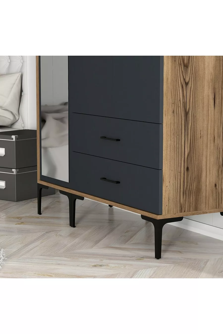Armoire à 3 portes Kumsal Rt - Anthracite