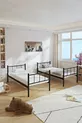 Lits superposés Tekno compatibles avec matelas, métal noir détachable