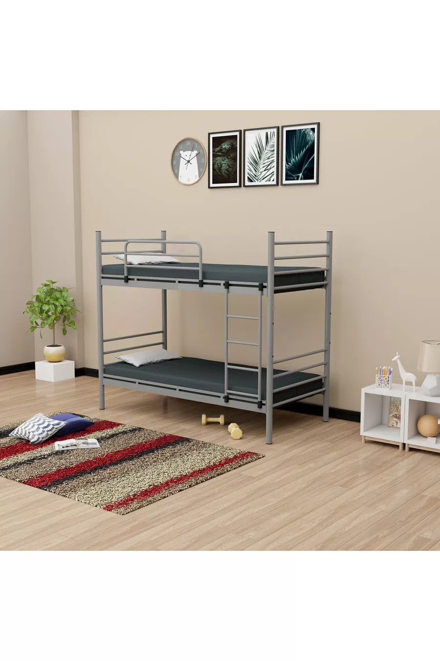Damla Classic () Lits superposés et cadre de lit gris