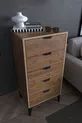 Commode Arden 5 tiroirs, panier à linge