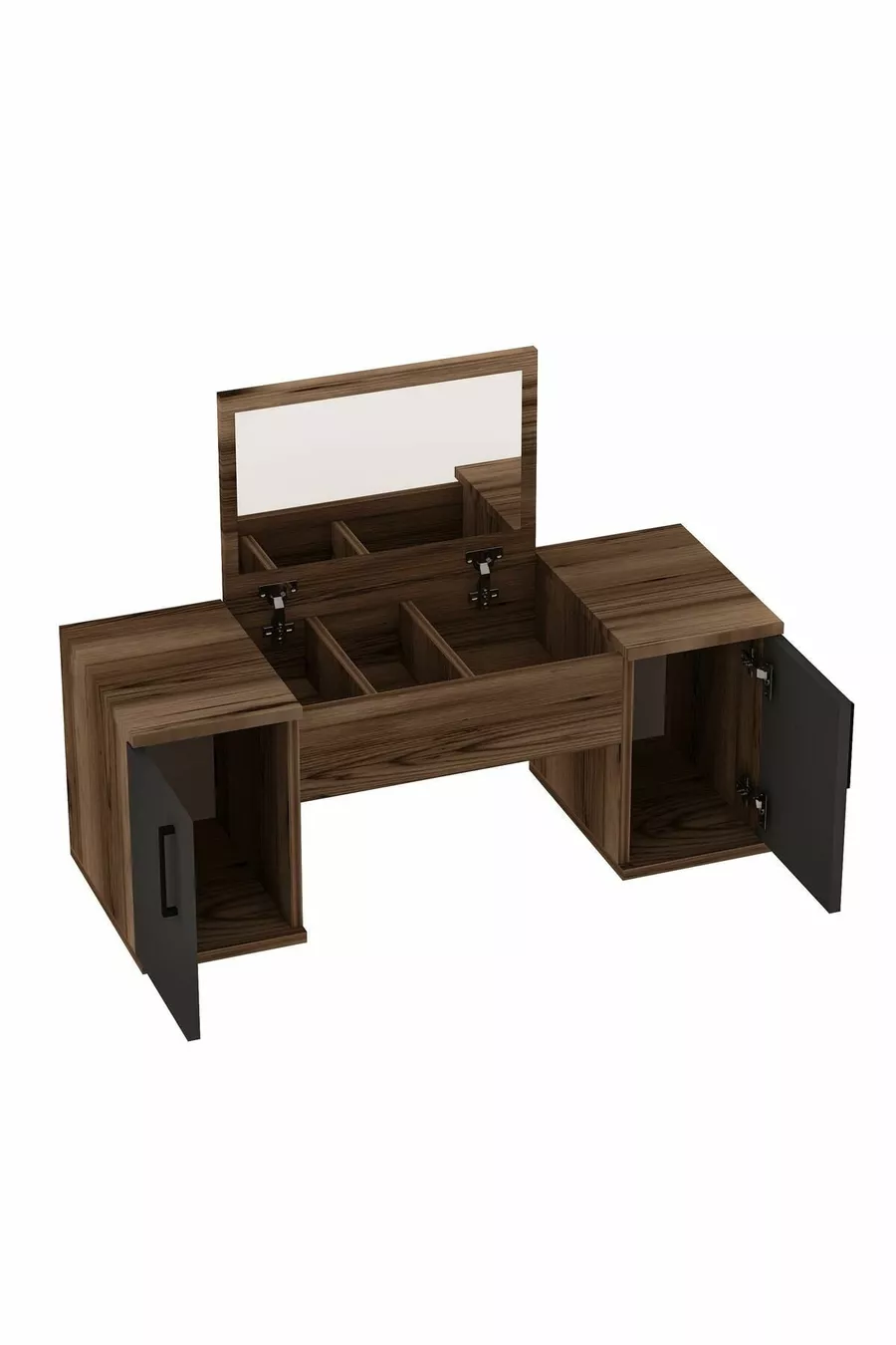 Coiffeuse Murale Mercan, ne Prend Pas de Place, Couleur Lidya Anthracite