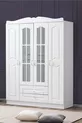 Armoire, Armoire à 4 portes MDF Country Nord, Blanche
