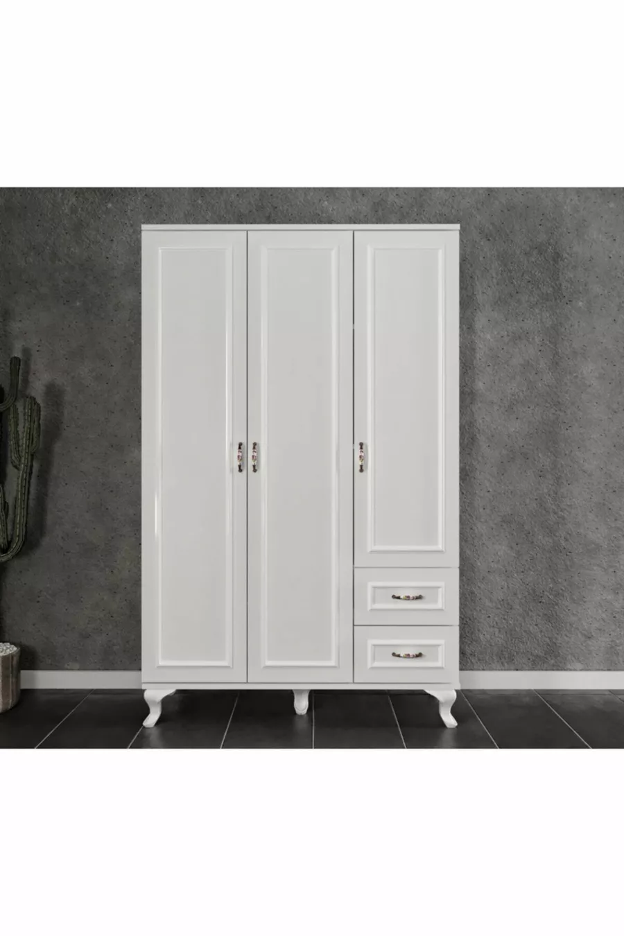 Armoire de campagne Kartopu à 3 portes et 2 tiroirs - MDF de première qualité