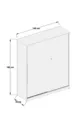 Armoire  Zambak coulissante avec étagères multiples, tiroirs et penderie, structure blanche (portes blanches-blanches)