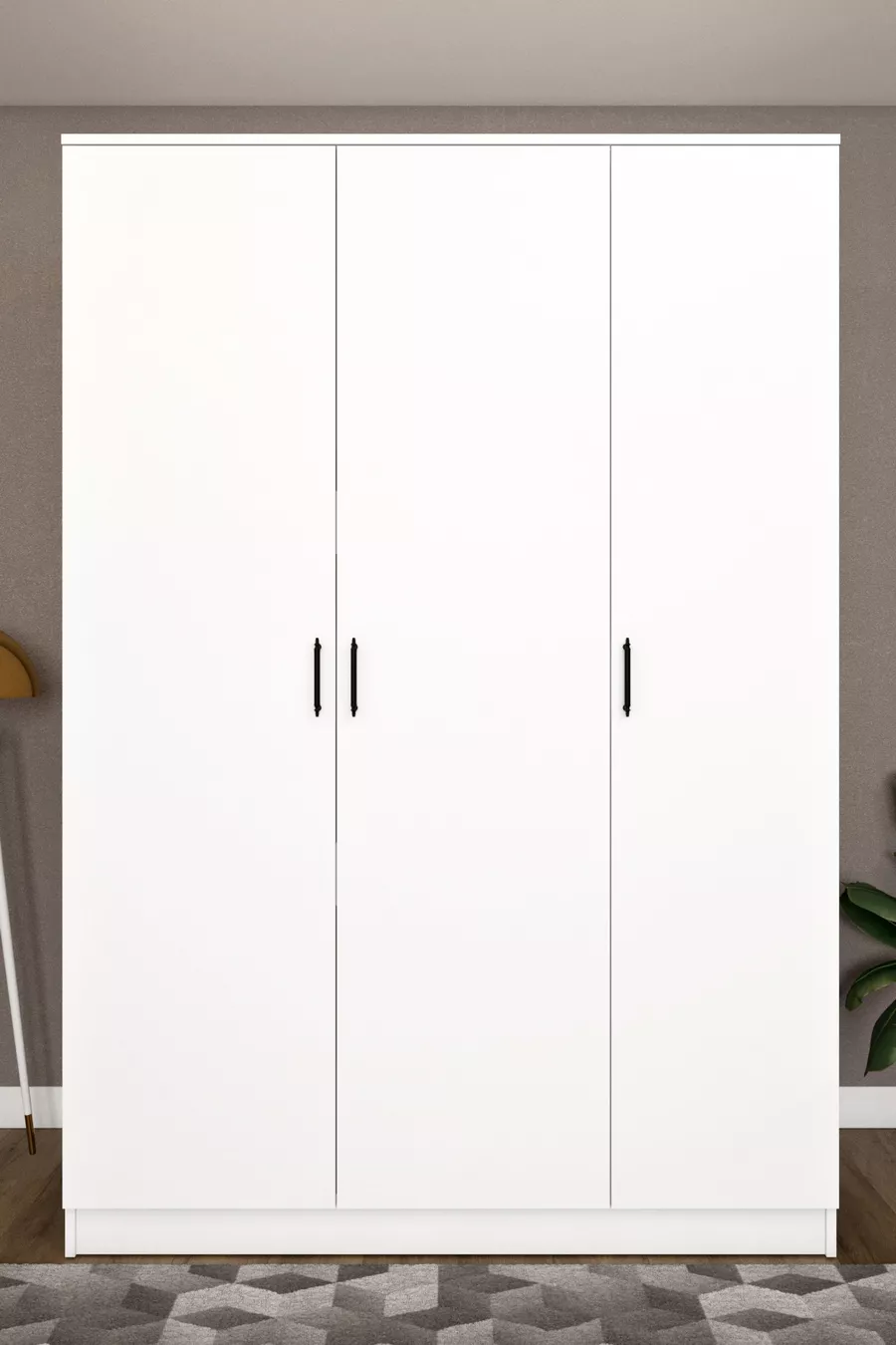 Armoire de rangement avec étagères Ases  Blanc - Chêne Saphir