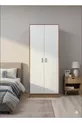 Armoire à vêtements avec 2 portes, étagères et penderie, pin Atlantique-Pierre de lune