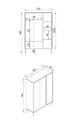Garde-robe Bali Bohem à 3 portes – Armoire à vêtements avec portes en MDF et tissu jute | Couleur chêne –