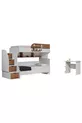 Lits superposés, lits superposés Aura avec lit, armoire à 3 portes + 2 matelas Comfort