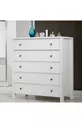 Commode moderne sur pieds Rio à 5 tiroirs, blanche