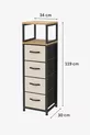 Commode à 2 étagères et 4 tiroirs en cuir, commode à tiroirs en cuir, organisateur polyvalent pour chambre à coucher