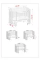 Berceau à bascule en bois Bambino Anne Yanı cm (blanc-crème)