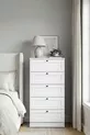 Commode Terra 5 tiroirs, Linge de lit Chambre à coucher Chambre de bébé Blanc