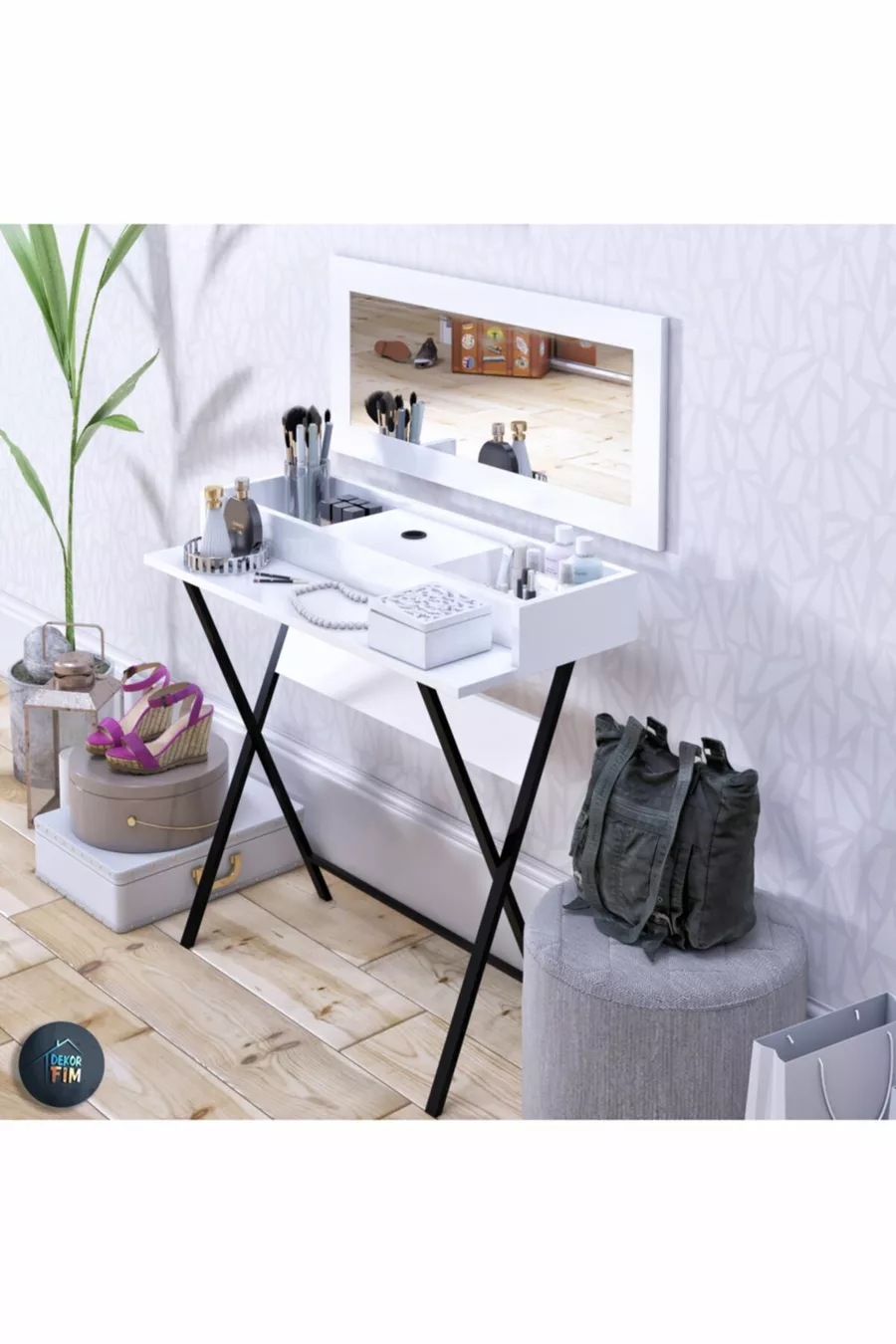 Coiffeuse élégante blanche