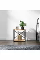 Table de chevet multifonction avec pieds en métal et étagère en pin