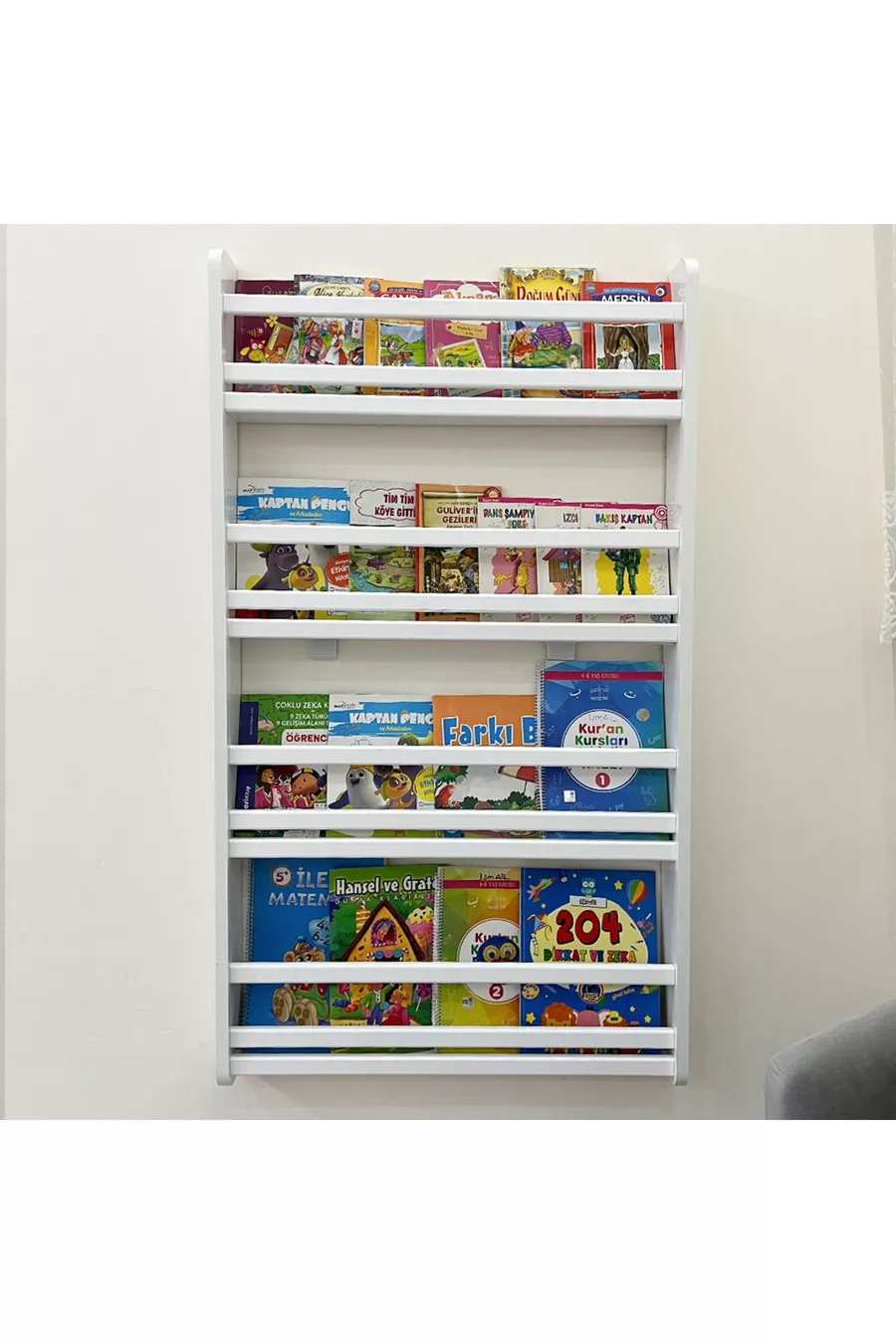 Bibliothèque Safir à 4 étagères - Étagères de livres pour chambre d'enfant Montessori à 4 étagères