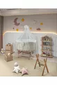 Berceau Amedan Beige avec Parure de Lit en Dentelle Française en Bois Massif
