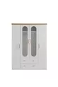 Lit superposé Ranza, lit superposé Vita Bohem avec tiroirs blanc, armoire à 4 portes, 3 matelas Comfort