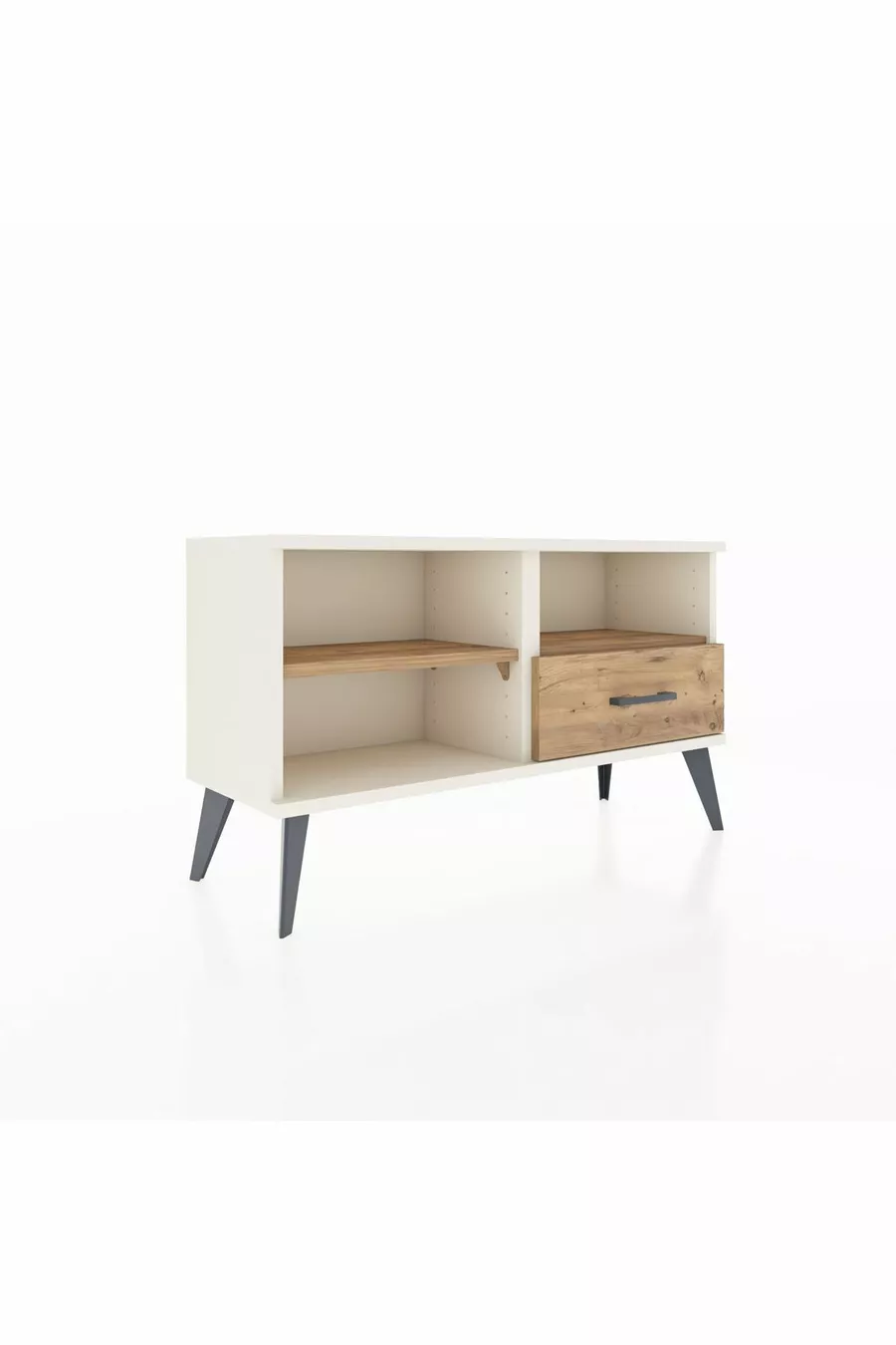Commode Arges 2 étagères 1 tiroir Pierre de lune-Épicéa