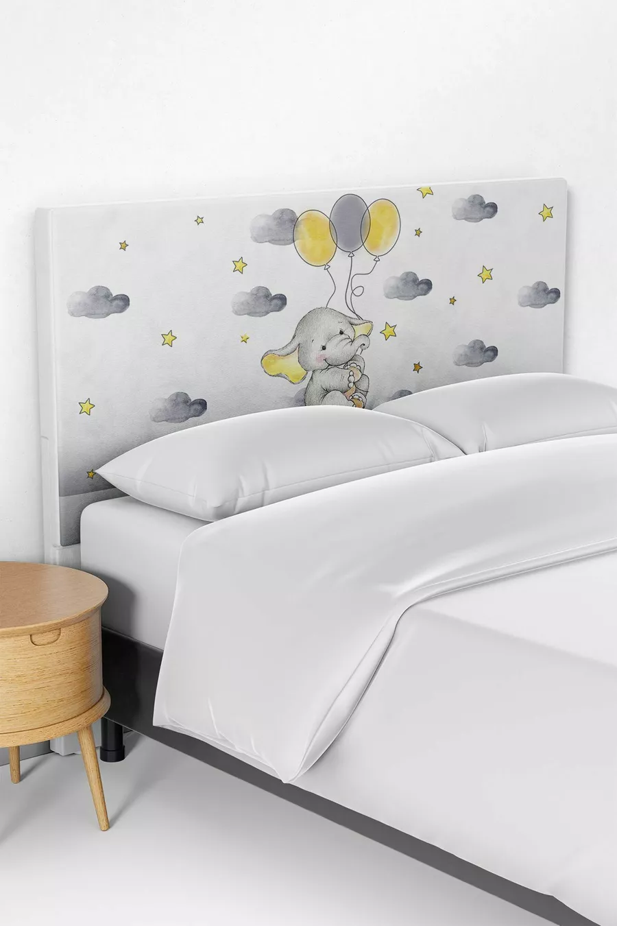 Housse de tête de lit pour chambre d'enfant avec motif ballon et éléphant