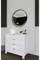 Commode blanche immaculée à 4 tiroirs pour chambre à coucher ou chambre de bébé, blanche, X cm