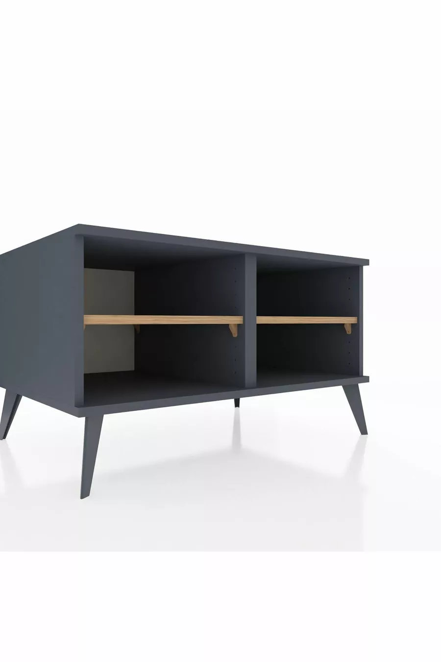 Commode Kronos 2 étagères Anthracite-Anthracite/Sapin