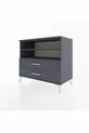 Commode Hyperion 2 étagères 2 tiroirs Anthracite-Anthracite