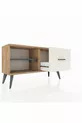 Commode Arges avec une étagère et un tiroir en pin-ardoise/gris clair